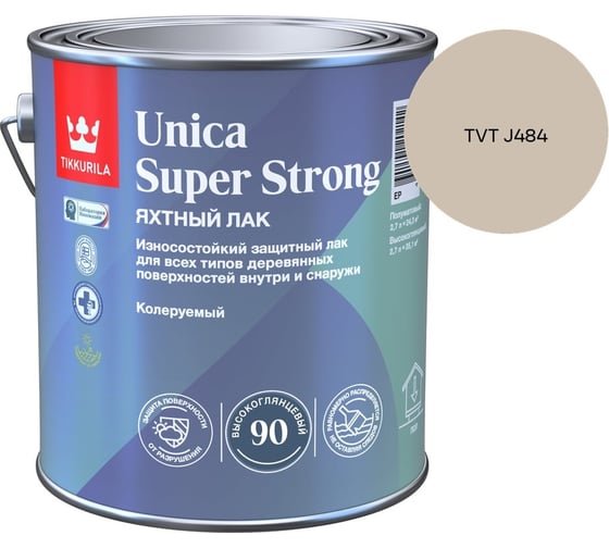 Лак универсальный Tikkurila UNICA SUPER STRONG EP высокоглянцевый 2,7л 700014009_TVT J484 1