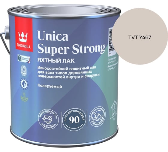 Лак универсальный Tikkurila UNICA SUPER STRONG EP высокоглянцевый 2,7л 700014009_TVT Y467 1