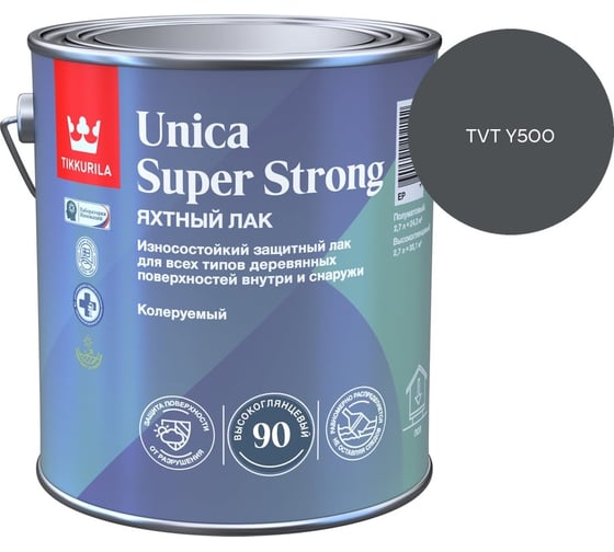 Лак универсальный Tikkurila UNICA SUPER STRONG EP высокоглянцевый 2,7л 700014009_TVT Y500 1