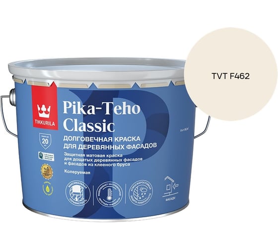 Краска для домов Tikkurila PIKA-TEHO CLASSIC A мат 9л 700014061_TVT F462