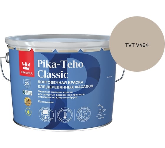 Краска для домов Tikkurila PIKA-TEHO CLASSIC A мат 9л 700014061_TVT V484