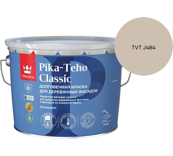 Краска для домов Tikkurila PIKA-TEHO CLASSIC A мат 9л 700014061_TVT J484