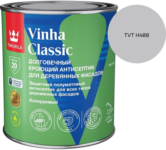 Антисептик кроющий Tikkurila VINHA CLASSIC VVA п/мат 0.9л 700014053_TVT H488