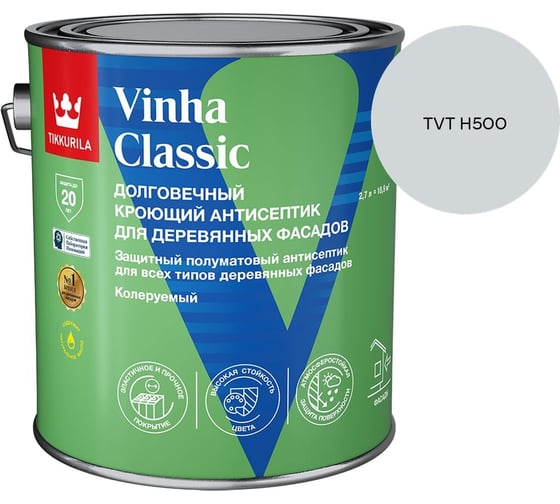 Антисептик кроющий Tikkurila VINHA CLASSIC VVA п/мат 2.7л 700014054_TVT H500