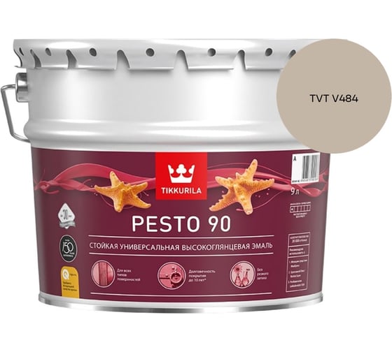 Эмаль Tikkurila PESTO 90 A в/гл 9л 700001078_TVT V484