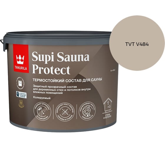 Состав для сауны Tikkurila SUPI SAUNA PROTECT EP п/мат 9л 700014052_TVT V484