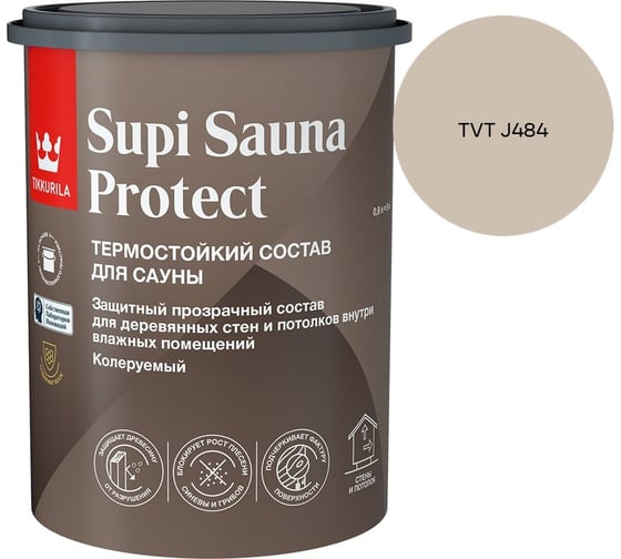 Состав для сауны Tikkurila SUPI SAUNA PROTECT EP п/мат 0,9л 700014050_TVT J484