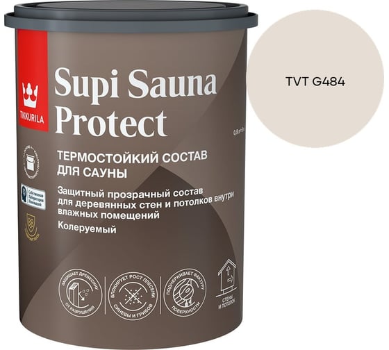 Состав для сауны Tikkurila SUPI SAUNA PROTECT EP п/мат 0,9л 700014050_TVT G484