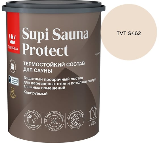 Состав для сауны Tikkurila SUPI SAUNA PROTECT EP п/мат 0,9л 700014050_TVT G462