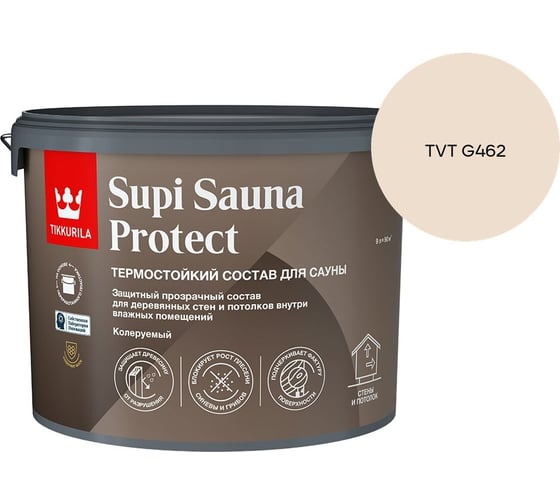 Состав для сауны Tikkurila SUPI SAUNA PROTECT EP п/мат 9л 700014052_TVT G462