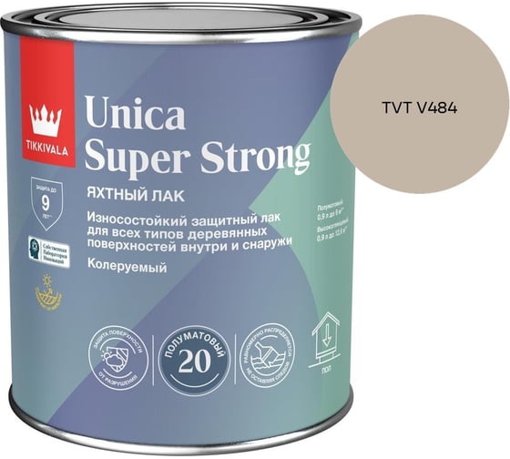 Лак универсальный Tikkurila UNICA SUPER STRONG EP п/мат 0,9л 700014011_TVT V484