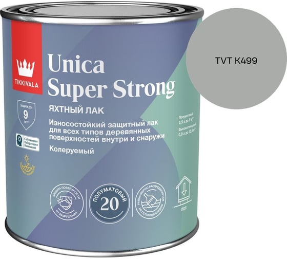 Лак универсальный Tikkurila UNICA SUPER STRONG EP п/мат 0,9л 700014011_TVT K499
