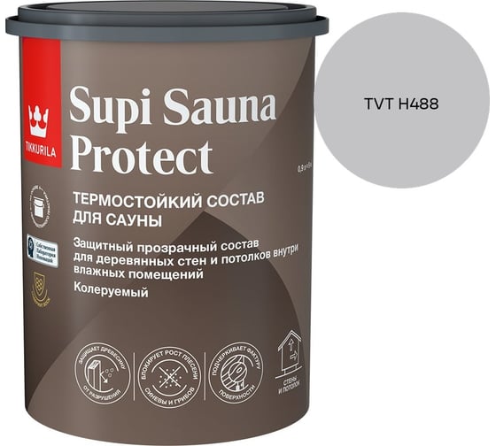 Состав для сауны Tikkurila SUPI SAUNA PROTECT EP п/мат 0,9л 700014050_TVT H488