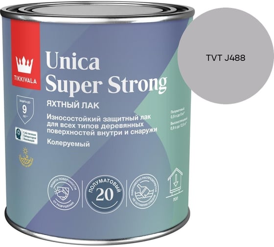 Лак универсальный Tikkurila UNICA SUPER STRONG EP п/мат 0,9л 700014011_TVT J488