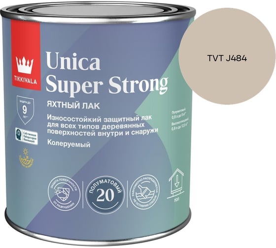 Лак универсальный Tikkurila UNICA SUPER STRONG EP п/мат 0,9л 700014011_TVT J484