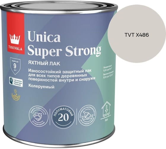 Лак универсальный Tikkurila UNICA SUPER STRONG EP п/мат 0,9л 700014011_TVT X486