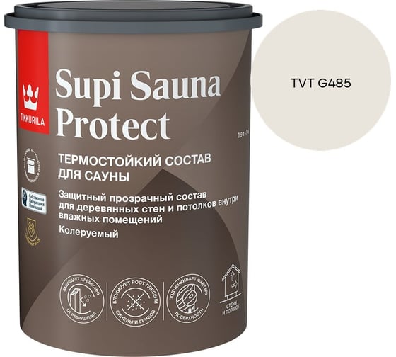 Состав для сауны Tikkurila SUPI SAUNA PROTECT EP п/мат 0,9л 700014050_TVT G485