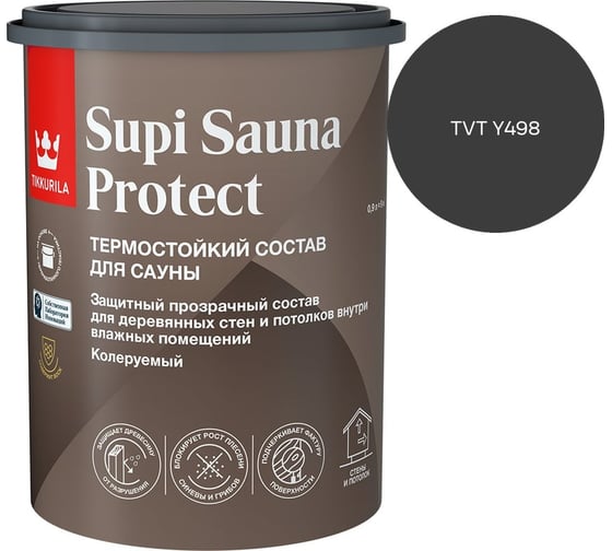 Состав для сауны Tikkurila SUPI SAUNA PROTECT EP п/мат 0,9л 700014050_TVT Y498