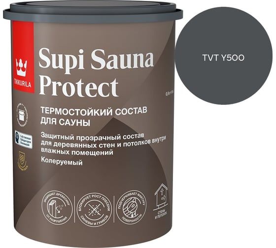 Состав для сауны Tikkurila SUPI SAUNA PROTECT EP п/мат 0,9л 700014050_TVT Y500