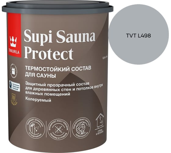 Состав для сауны Tikkurila SUPI SAUNA PROTECT EP п/мат 0,9л 700014050_TVT L498
