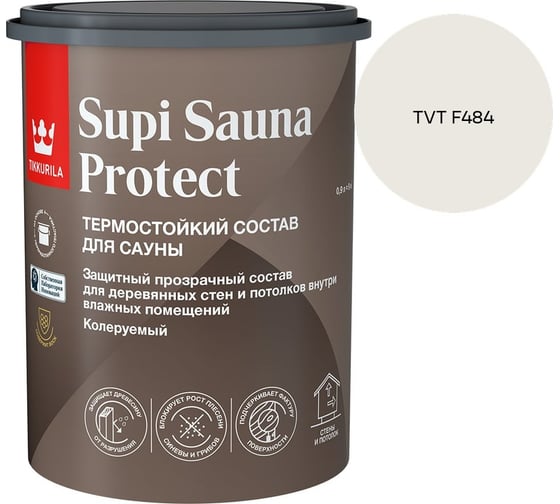 Состав для сауны Tikkurila SUPI SAUNA PROTECT EP п/мат 0,9л 700014050_TVT F484