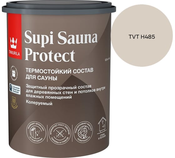 Состав для сауны Tikkurila SUPI SAUNA PROTECT EP п/мат 0,9л 700014050_TVT H485