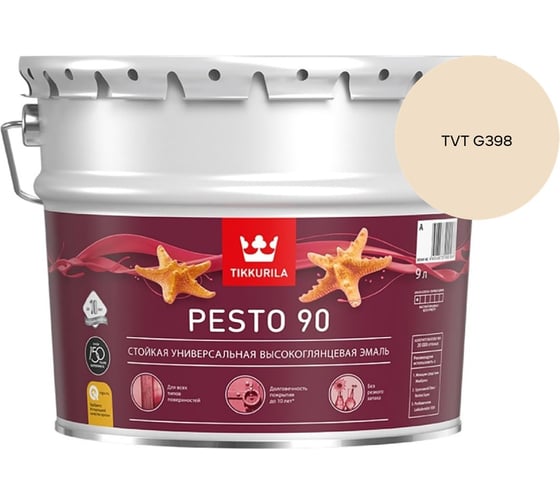 Эмаль Tikkurila PESTO 90 A в/гл 9л 700001078_TVT G398