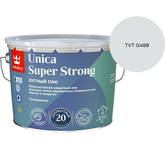 Лак универсальный Tikkurila UNICA SUPER STRONG EP п/мат 9л 700014013_TVT G498