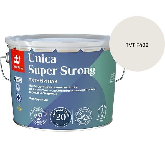 Лак универсальный Tikkurila UNICA SUPER STRONG EP п/мат 9л 700014013_TVT F482