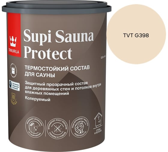Состав для сауны Tikkurila SUPI SAUNA PROTECT EP п/мат 0,9л 700014050_TVT G398