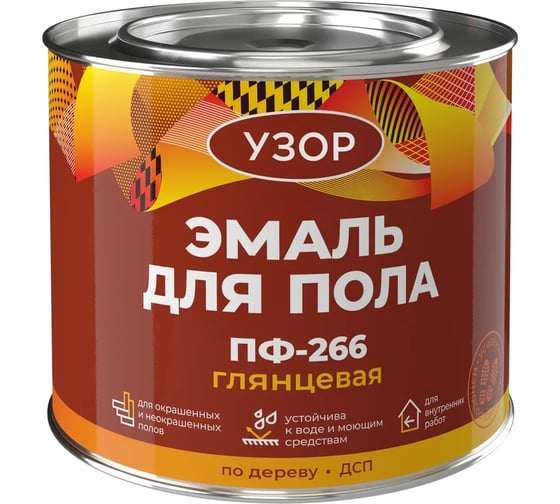 Эмаль для пола для дерева ПФ-266 Сайвер «Узор» цвет: желто-коричневый 1,8 кг 4690681037301