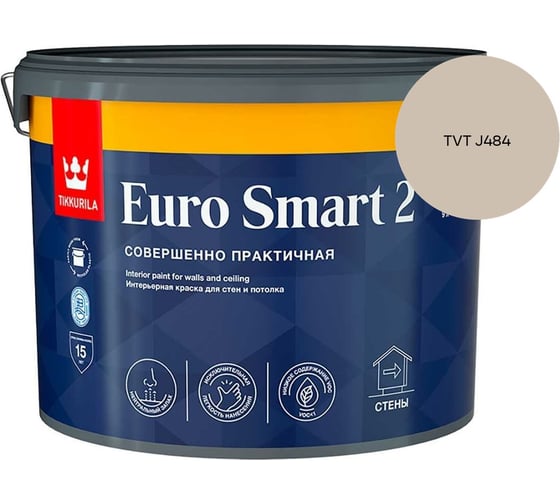 Краска интерьерная Tikkurila EURO SMART 2 A гл/мат 9л 700001104_TVT J484
