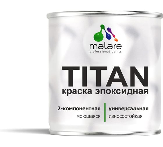 Эпоксидная краска MALARE 2К TITAN для бассейна, двухкомпонентная влагостойкая высокопрочная износостойкая, RAL 6002, лиственно-зелёный, глянцевая, (1 кг + 0,12кг отверди ЭКБСН6002Г0100