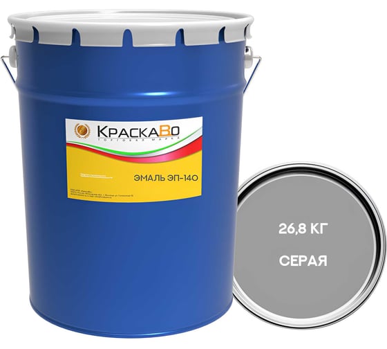 Эмаль МОСКВИЧКА ЭП-140 СЕРАЯ 20кг + 6,8кг (комплект) 4620105774895