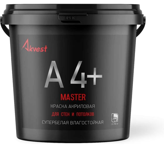 Краска для стен и потолков Akvest Аквест-4 +, мастер 3 кг 00007-1