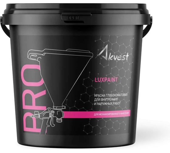 Краска LUXPAINT глубокоматовая для внутренних и наружных работ база А 5 кг Akvest 111112-00003