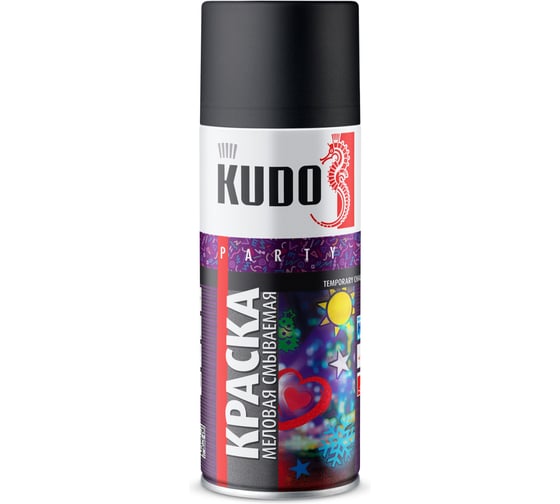 Краска меловая смываемая для временного декора KUDO черная, 0,52 мл, KU-P102
