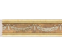 Молдинг Cosca Decor 80-2 Гирлянда цветов интерьерный багет, античное золото СПБ029403