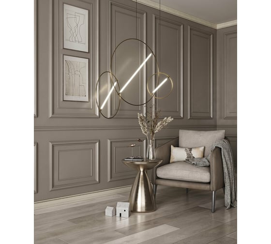 Плинтус Cosca Decor интерьерный багет, 90 мм, кварц СПБ057580