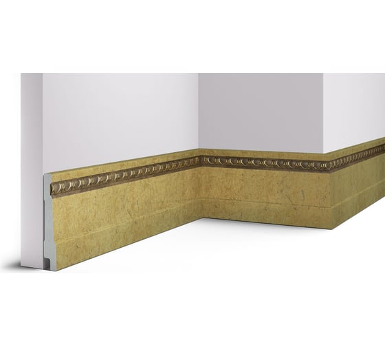 Плинтус Cosca Decor интерьерный багет, 90 мм, античное золото СПБ029378