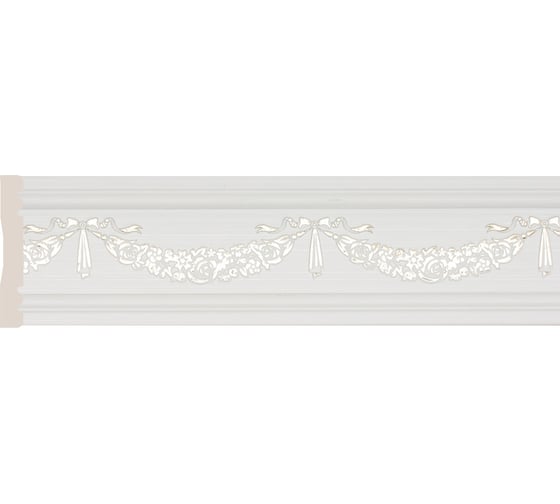 Молдинг Cosca Decor 80-2 Гирлянда цветов интерьерный багет, слоновая кость СПБ029414 1