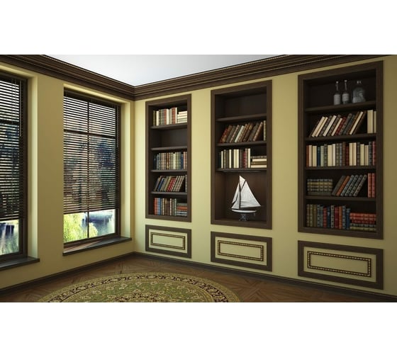 Потолочный плинтус Cosca Decor интерьерный багет, 90 мм, венге СПБ023830
