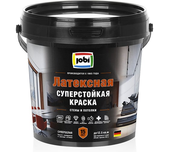 Моющаяся интерьерная краска JOBI Latexcolor RAL 8028, -20 2,5л БазаС 37775