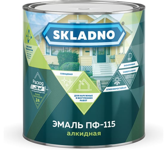Эмаль Skladno ПФ-115 слоновая кость 2,6 кг (1/6) 273511