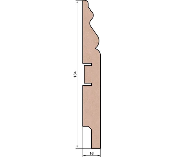 Плинтус COSCA DECOR AP22 под покраску, белый, 134x16x2400 мм, МДФ, с пазом СПБ077576