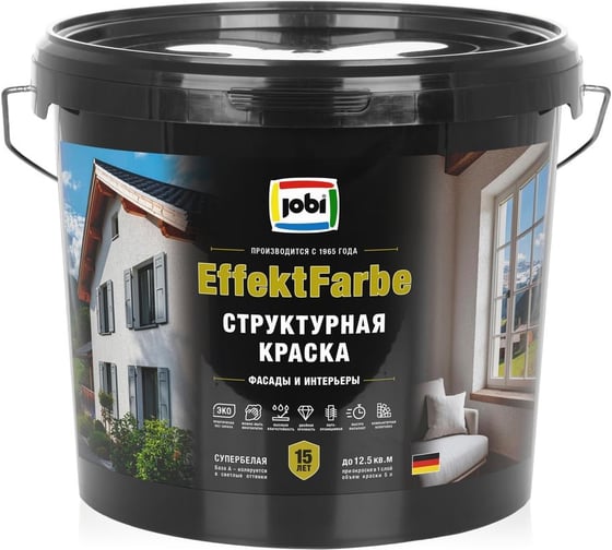 Структурная краска JOBI RAL 6027 EFFEKTFARBE -30С 9л База 37567