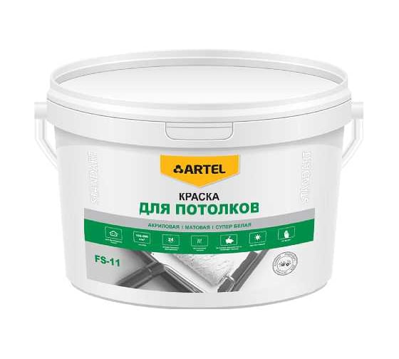 Краска ВД-АК для потолков Artel FS-11 супербелая, 3 кг С0000001498