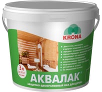 Защитно-декоративный лак для дерева KRONA Аквалак (калужница весенняя; 3 л) 66362407