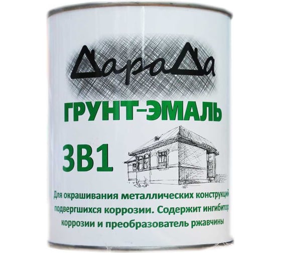 Грунт-эмаль 3в1 белая ДараДа (0,8кг) 00023554
