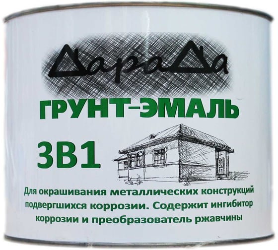 Грунт-эмаль 3в1 белая ДараДа (1,8кг) 00023555